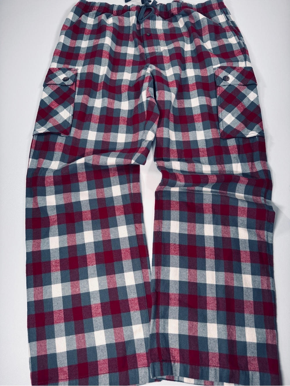 Duluth Trading Co Lounge Pants Men’s Extra Large 32 Cotton Flannel Plaid Cargo
